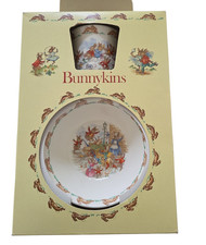 1981 Royal Doulton Bunnykins Childrens 3pc Set Cereal Bowl, Mug  Plate in Box