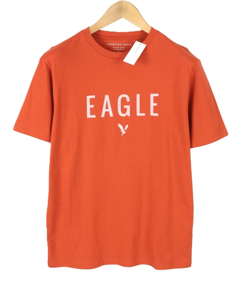 American Eagle Outfitters Homme T-Shirt ORANGE S Super Doux Standard T-Shirt - Photo 2/4