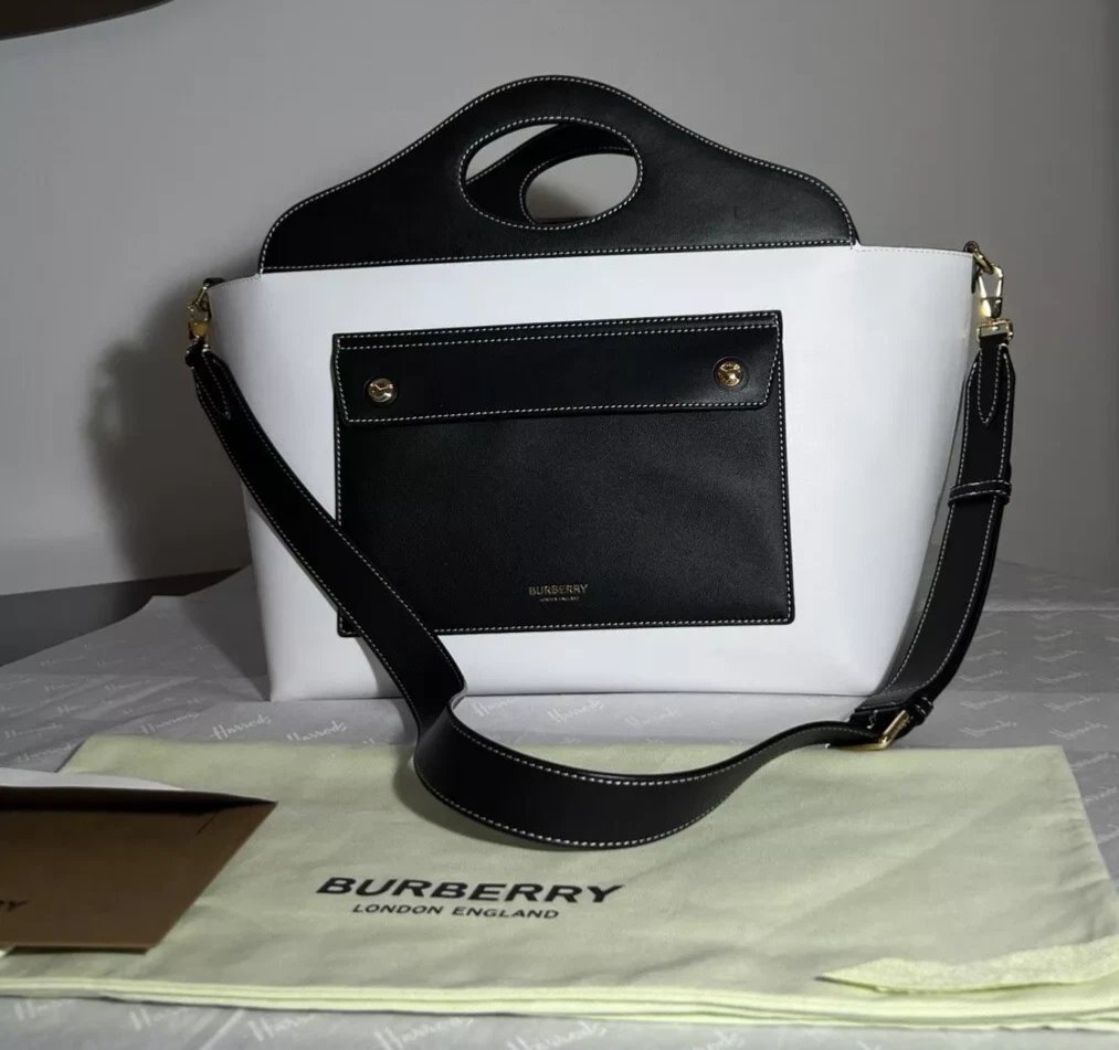 Burberry — BURBERRY Soft Pocket Tote Leather Small Bag Handbag RRP £1490 NEW