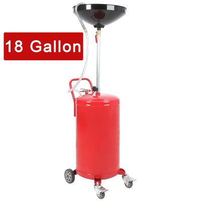 18 Gallon Waste Oil Drain Tank Adjustable Height Portable Oil Change Container