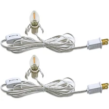 Set of 2 Accessory Cord with 2 C7 Led Light Bulb 6Ft Light IndoorString Lights