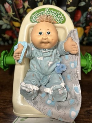 Cabbage Patch Preemie/Blond Hair/green Eyes/CLEANED/baby powder/certificate
