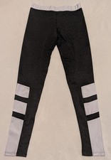 Girl's iEFiEL Heathered Charcoal Gray And White Leggings Size 12