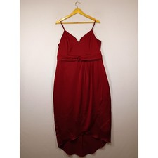 Elegant Express Womens Large Wine Red Tulip Hem Cocktail Party Dress High-Low