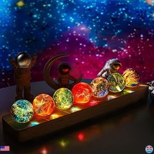 7 Chakra Healing Spheres Set with LED Stand, 40mm Crystal Quartz for Meditation