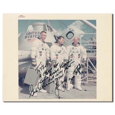 Apollo 10 crew handsigned NASA 8x10 red serial glossy crewphoto - 9940