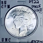 1922 P BU GEM PEACE SILVER DOLLAR UNC MS+++ U.S. MINT RARE COIN 8474