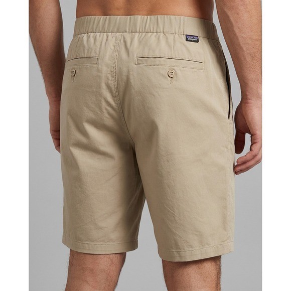 Patagonia Mens Khaki Beige Hiking Travel Shorts Medium Stretch Zip Pocket