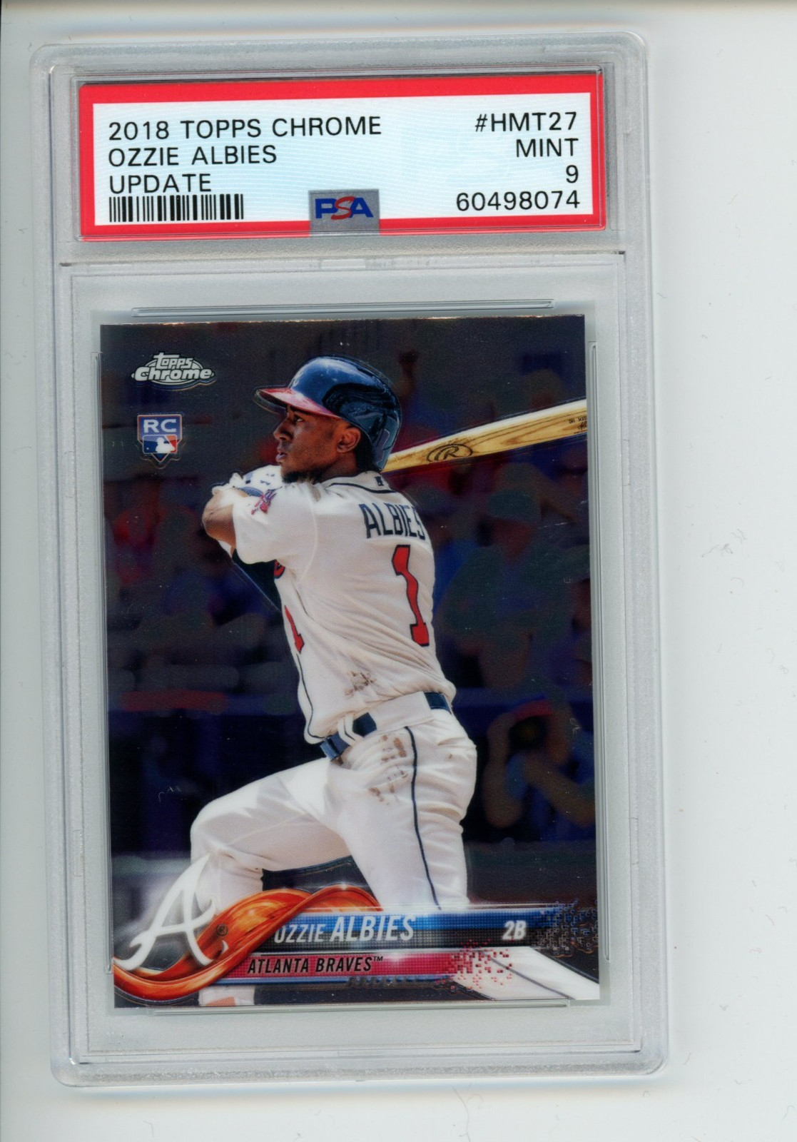 2018 Topps Chrome Update Ozzie Albies #HMT27 Rookie RC Braves PSA 9 MINT