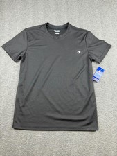 Champion Men s T-Shirt Black Short Sleeve Crew Neck Size L Large Basic Tee NWT