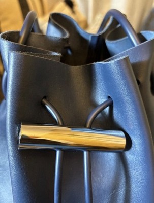 【Building Block】Tassel cube Design bag Building Block Blue Bucket Drawstring Bag Tassel Accent Shoulder