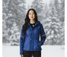 Athleta Rock Springs Hooded Quilted Stretch Reflective Jacket Women s Size XS