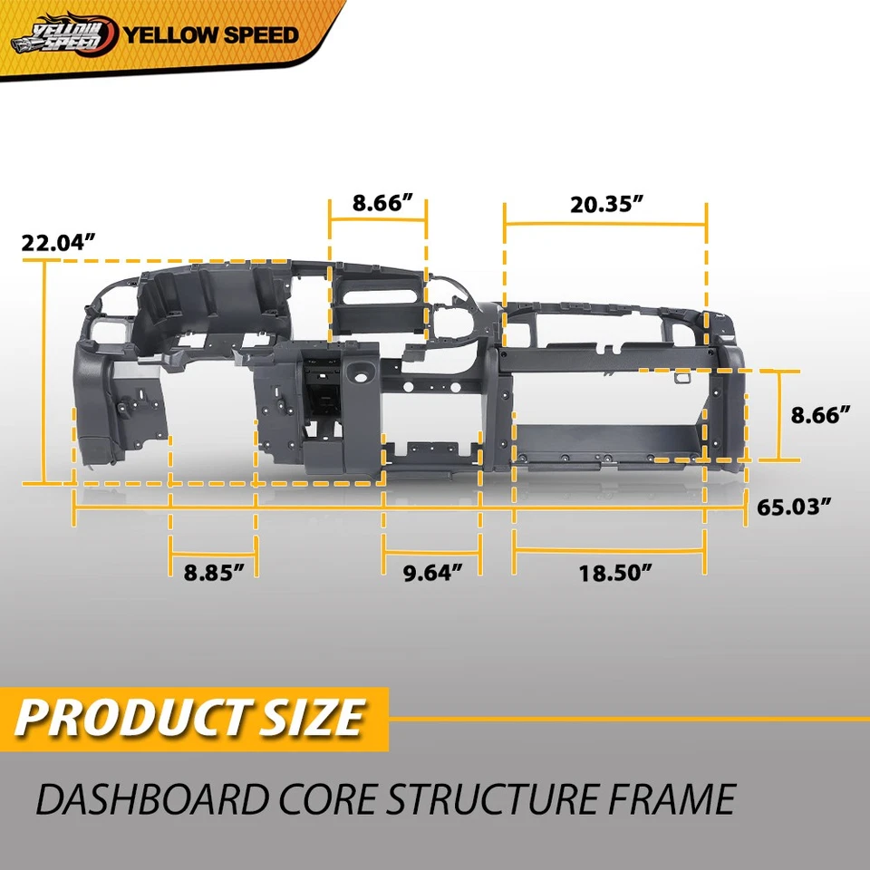Fit For 1998-2001 Dodge RAM Dashboard Inner DASH CORE Frame Mount Assembly Gray - Image 2 of 4
