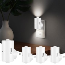 4 Pack Small LED Night Light, Dimmable Plug-in with Dusk to Dawn Auto On/Off,...