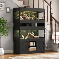 Dual 120 Gallon Reptile Tank with Stand 4x2x2 Reptile Enclosure Bearded Dragon