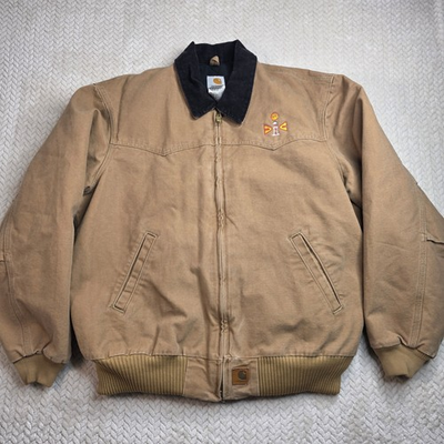 #ad Carhartt J14 CML Santa Fe Jacket XL Camel Tan Shell Oil Canvas Workwear Vintage $99.99