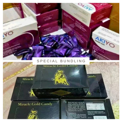 SPECIAL BUNDLING 2 BOX Miracle Gold Candy + Aki yo Sweet Hard Candy Gift Premium