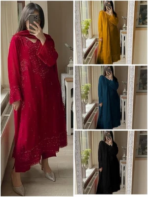 Skyview Fashion Salwar Kameez Party Kleid Sharara Bollywood Suit - Bild 1 von 4