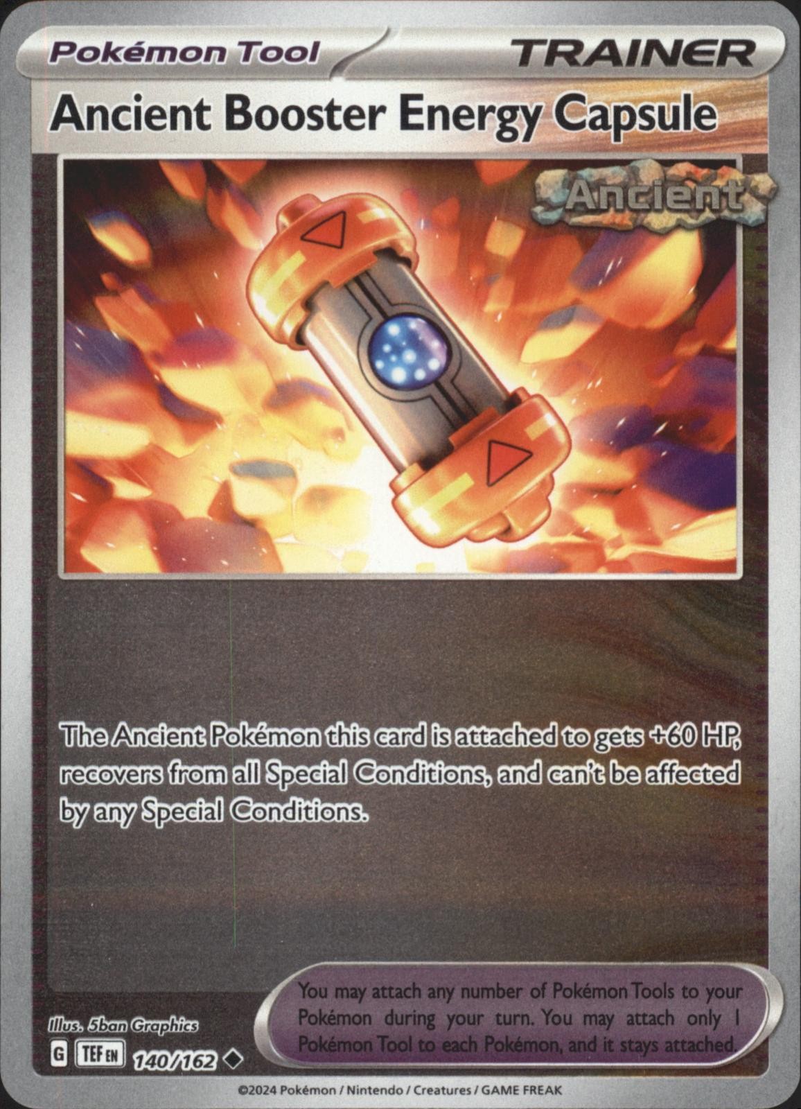 ANCIENT BOOSTER ENERGY CAPSULE 140/162 TEMPORAL FORCES POKEMON REVERSE HOLO NM