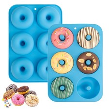 Silicone Donut Mold Set 6 Cavity Non Stick Baking Pans