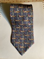 Vtg Ferrell Reed Silk Jacquard Tie Grey/green/brown Abstract LNC