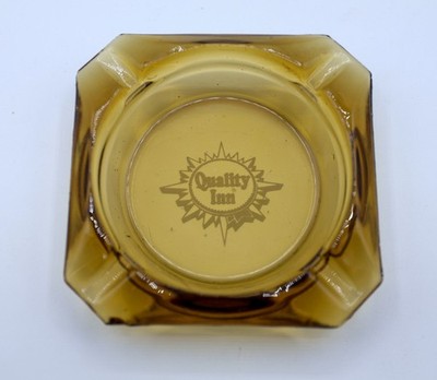 Vintage Hotel Motel Quality Inn Amber Colored Ashtray 70s