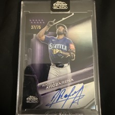 2026 Topps Chrome Black - Randy Arozarena Auto /75 Purple Refractor Encased SSP