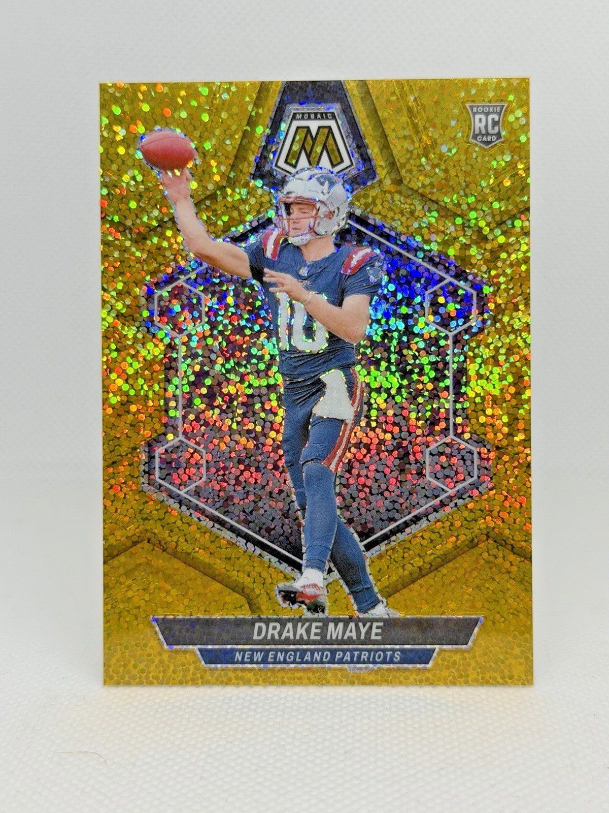 🔥 2024 Panini Mosaic Gold Sparkle #303 Drake Maye Rookie RC /24 SSP Patriots