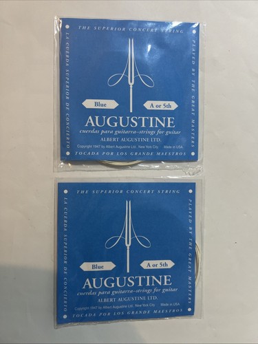 2 Packungen Augustine Blue Label Classic High Tension Einzelsaiten (5./A Saite)