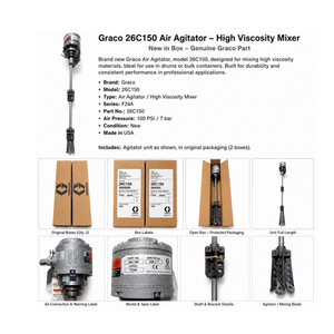 Graco 26C150 High Viscosity Air Driven Expanding Blade Mixer New Qty 2