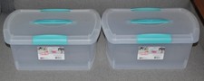 2 Sterilite Show-Offs 1874LAB76 Clear Nesting Storage Bins