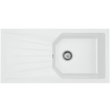 Liquida AGV100WH 1.0 Bowl Composite Reversible White Kitchen Sink, 1000 X 500mm