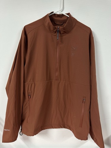 Reiss, Reiss Castore Half Zip Dalton Water Repellent Track Jacket Size XL Orange Mens