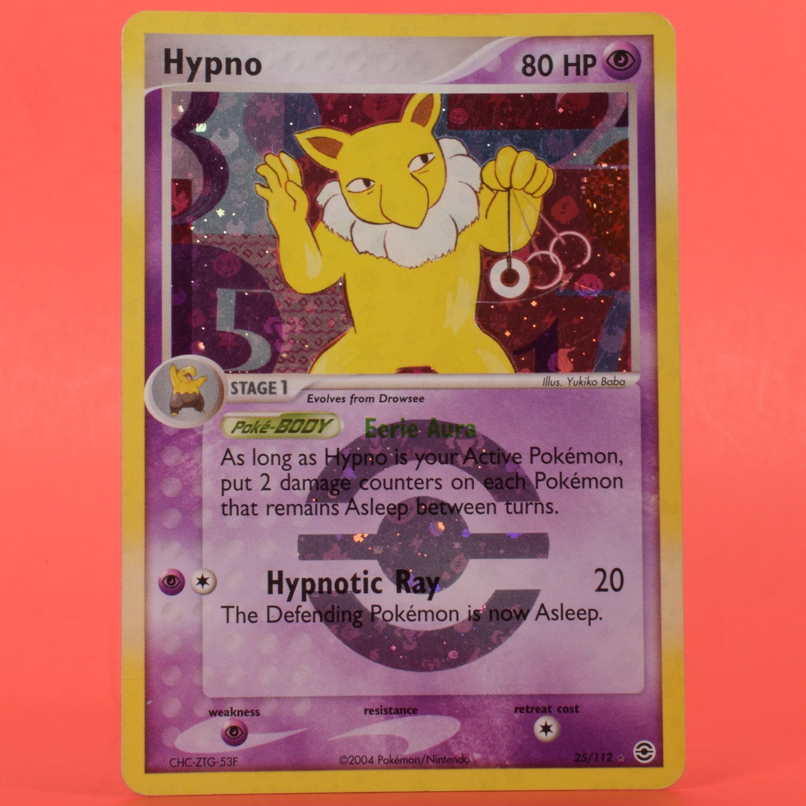 Pokemon TCG English Card Fire Red Leaf Green Hypno 25/112 Reverse Holo