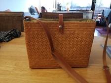 Tasche Naturstroh mit Polyester Futter 