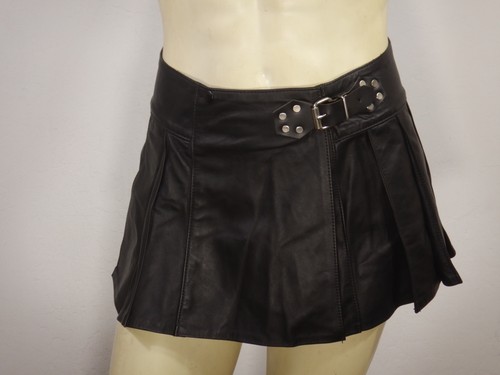MR. S. LEATHER San Francisco Black Kilt Skirt WAIST 30-31 LENGTH 12.5 Size 6