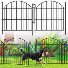 Decorative Garden Fence 24in H x10ft L , 5 Pack No Dig Fence Animal Barrie...
