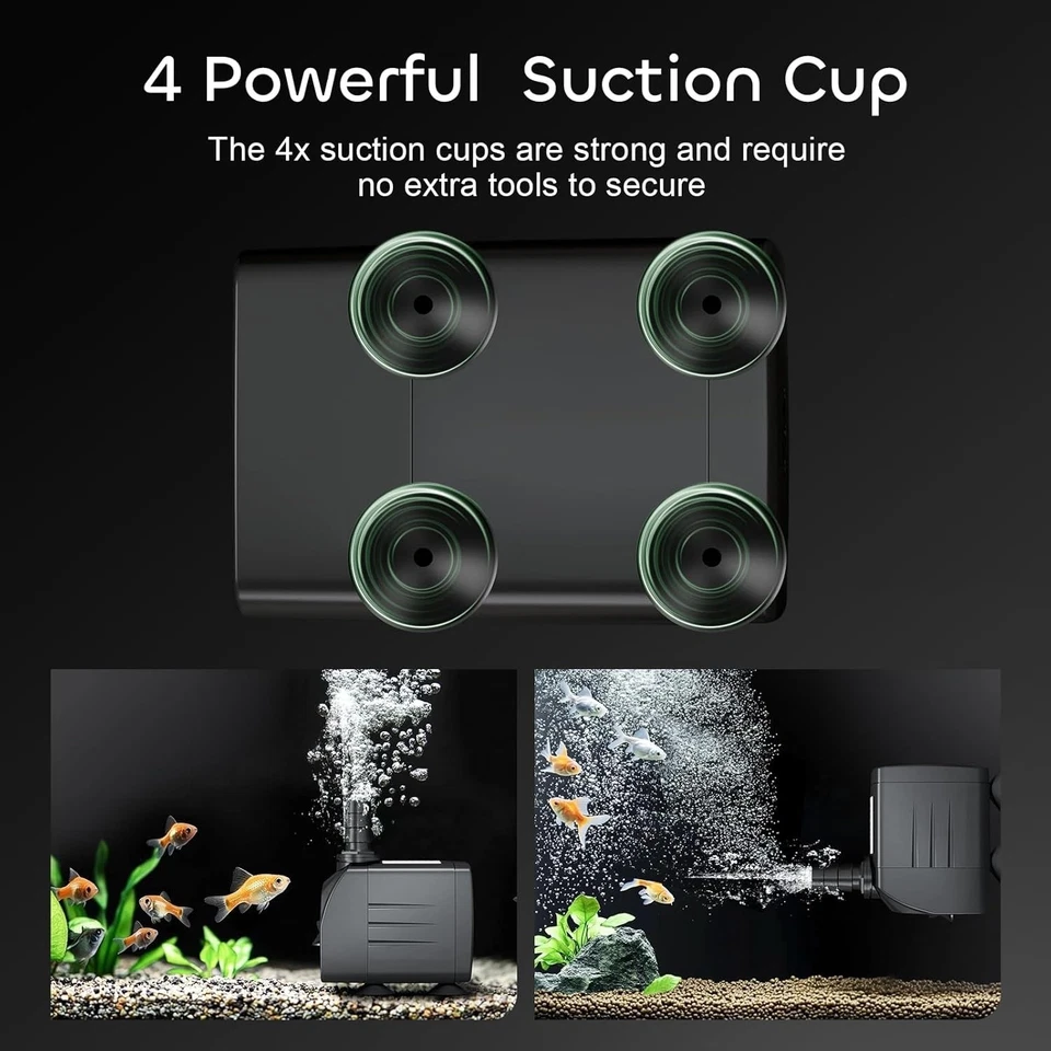 550 GPH Submersible Water Pump, 30W Ultra Quiet with 3 Nozzles for Aquatic Use - Image 3 of 4