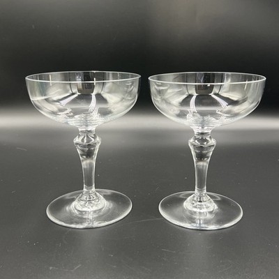 Baccarat France Crystal Normandie Claret Champagne Sherbet Glasses Set Of Two
