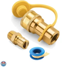 1/2 Inch QDD LP Gas Quick Connect Fittings with Male Insert Plug, 1/2 Inch Na...