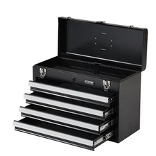 4-drawer 20.5in metal tool box with EVA, ball bearing slides, locking & coated