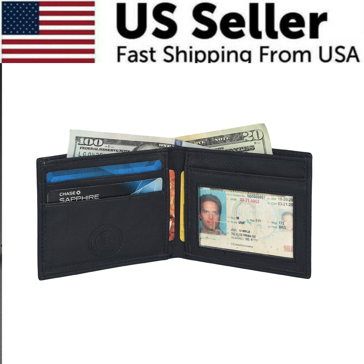 Leatherboss Genuine Leather RFID Blocking Bifold Wallet For Men - Credit Card Holder