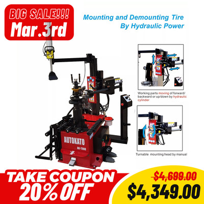 AUTOKATO Hydraulic Tire Changer Machine Fully Automatic Leverless 12''-30'' Wheel