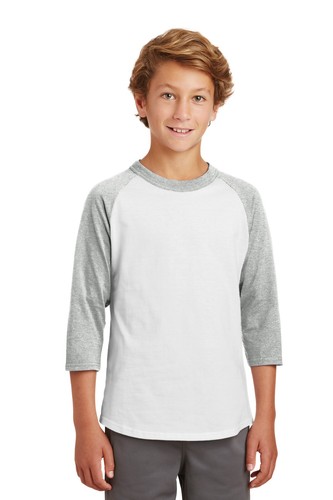 Sport-Tek YT200 Youth Raglan Sleeve Colorblock Crew Neck Stylish Jersey T-Shirt - Picture 11 of 16