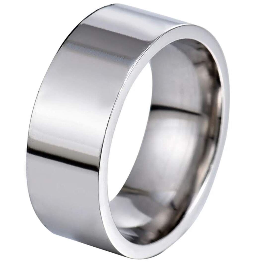 Edelstahl Ring Herren Damen Glatt Silber Ø17-25 mm Gr.  Bandring Nr. 56