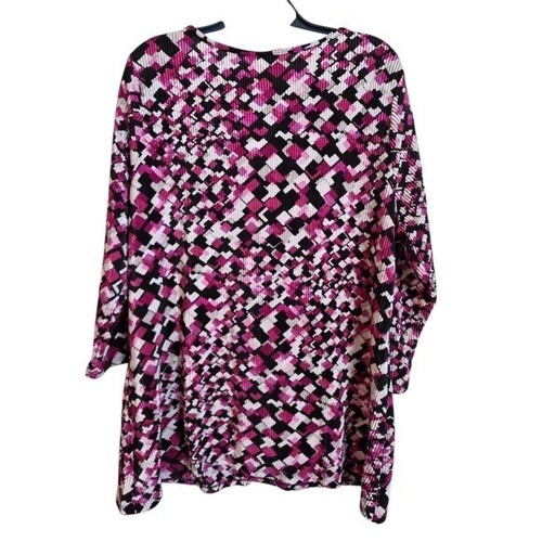 Blusa Avenue Mujer 14-16 Grande Patrón Geométrico Top Multicolor Nueva - Imagen 5 de 13