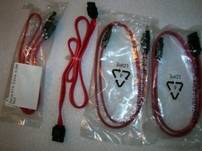 SATA Cables Lot of 4 .5M Serial ATA Cable Red 18" New Free Shipping