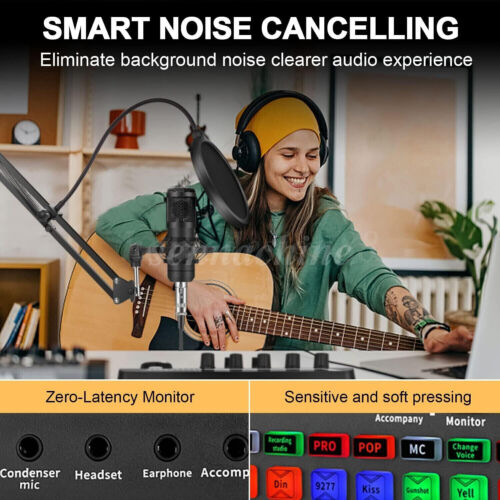 Podcast Equipment Bundle Home Studio Recording Kit Music Mixer Microphone BM800 - Picture 9 of 24