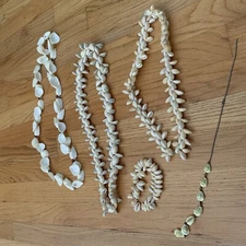 Multi Sea Shell Necklaces Beach Ocean Tropical White Beige Vintage Boho Vibe Set