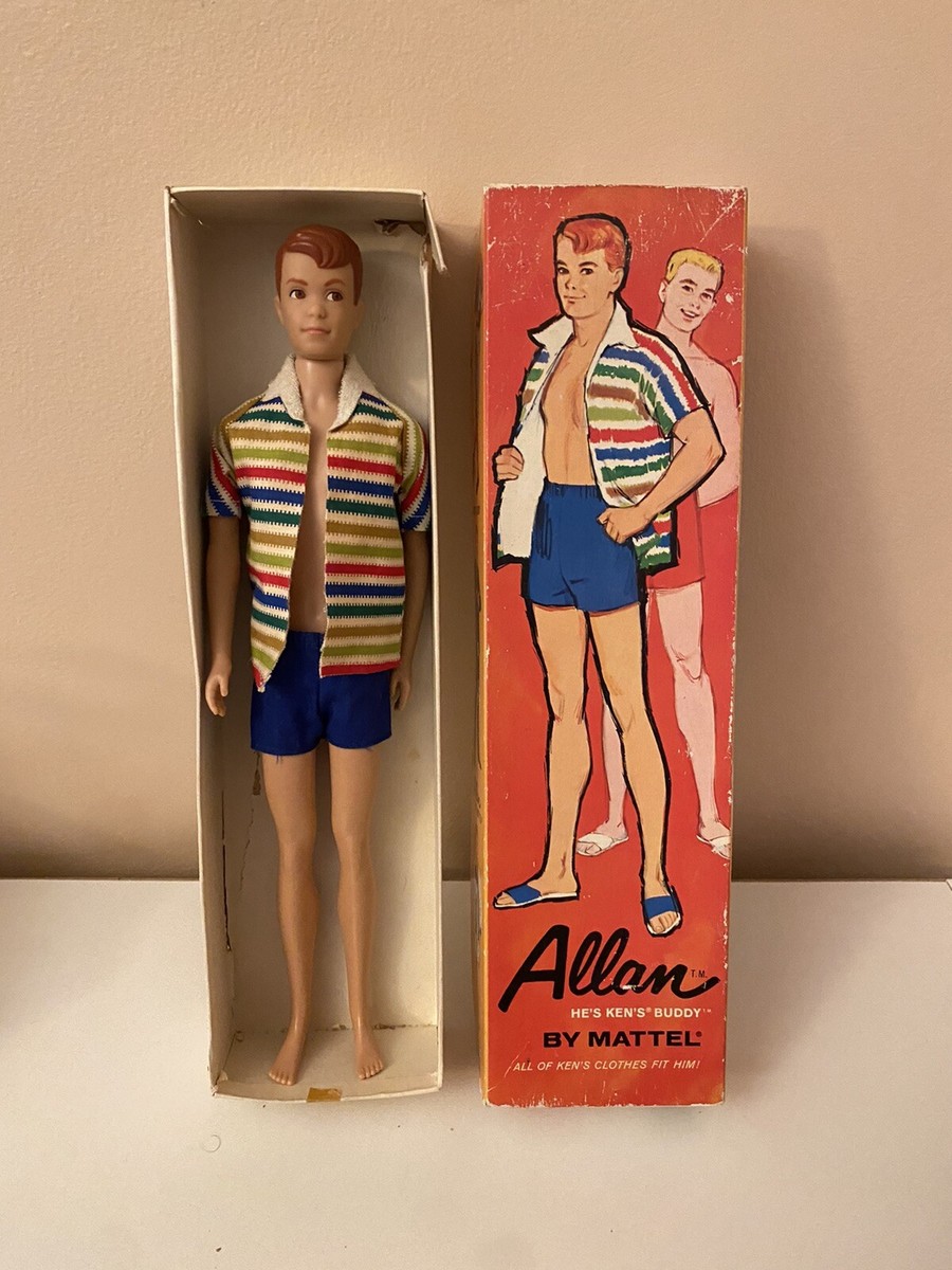 Vintage Allan Doll With Clothes And Original Box 1960s Mattel Ken’s Buddy